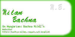 milan bachna business card